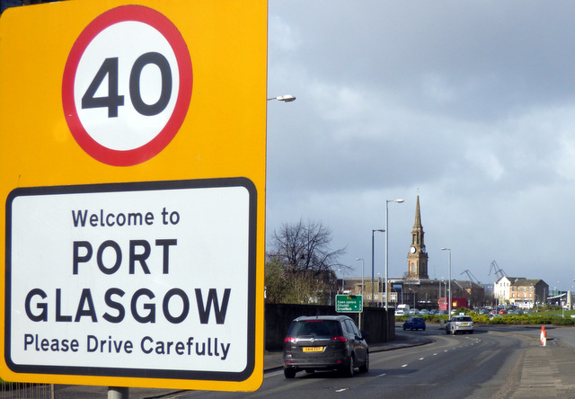 Welcome to Port Glasgow sign