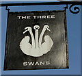 The Three Swans name sign, King Street, Frome