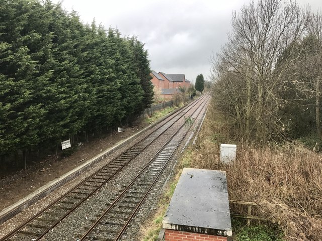 Railway line north of A54 in Middlewich