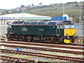 Diesel locomotive on Long Rock depot