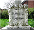 Names on the war memorial in Carleton Rode