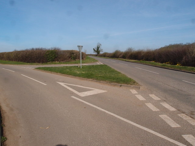 Road junction and grass triangle