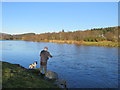 A ghillie casts at the tail of the Millford pool