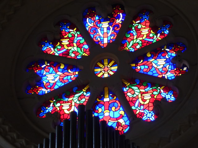 Rose window in the chapel at Killerton