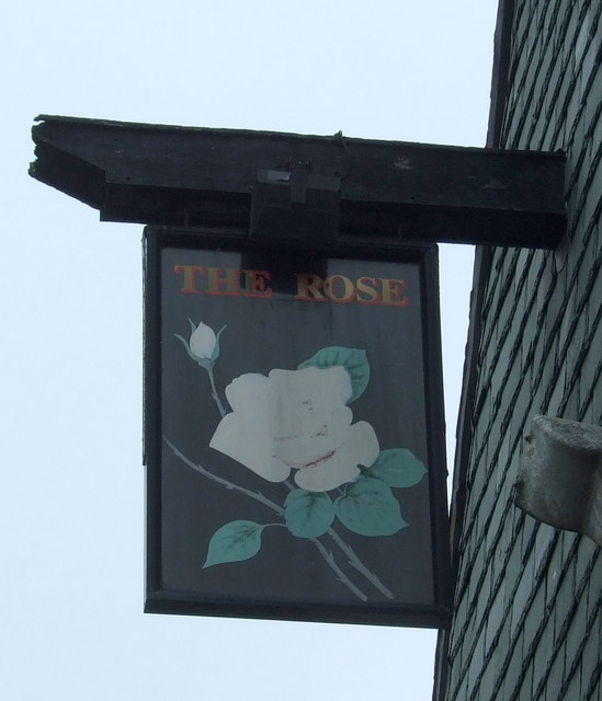Sign for the Rose public house