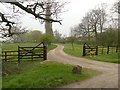 Gateway and drive to Cornhills Farm