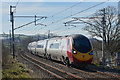 Virgin Trains "Pendolino" approaching Shap station site - March 2017