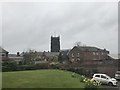 SJ7066 : View to St Michael and All Angels, Middlewich, from behind the Library by Jonathan Hutchins