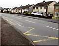 Zigzag markings on Thornhill Road, Upper Cwmbran