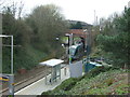 Nottingham tram departing Cinderhill Tram Stop