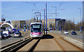 Midland Metro line approaching Wolverhampton Terminus