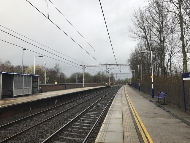 Looking north-east at Congleton railway station