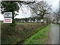 Placards on the south side of Goostrey Lane