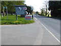 Looking east on the B2110 from footpath junction