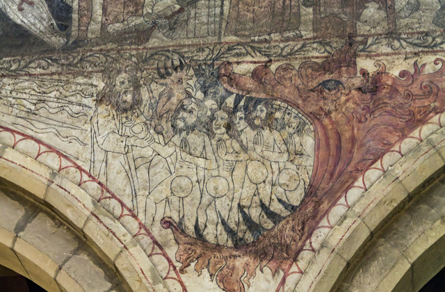Jaws of Hell wall painting,  Ss Peter & Paul church, Pickering