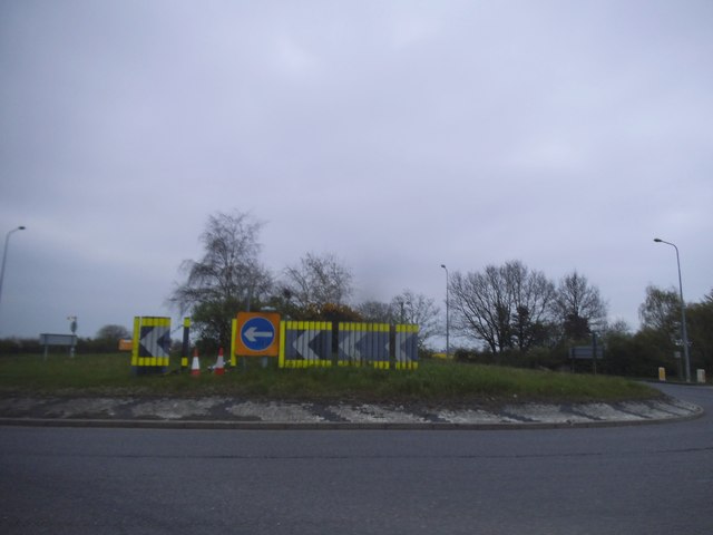 Roundabout on the A120, Horsley Cross