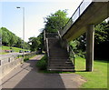 Steps up to a Greenmeadow footbridge, Cwmbran