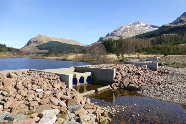 Spillways on intake dam on Lochy Hydro Project