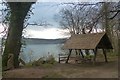 SH5270 : Wooden shelter and viewpoint, Plas Newydd by Robin Drayton