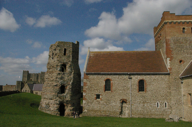 Dover Castle: St Mary in Castro church and the Roman lighthouse