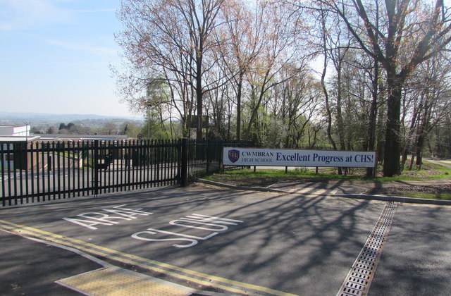 Main entrance to Cwmbran High School, Cwmbran