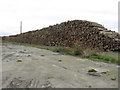 NN9118 : Logs at Innerpeffray Mains by M J Richardson