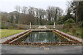 SH5573 : The restored pond and wall at Plas Cadnant by Richard Hoare