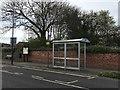 Bus stop and shelter at Ashgate Croft School