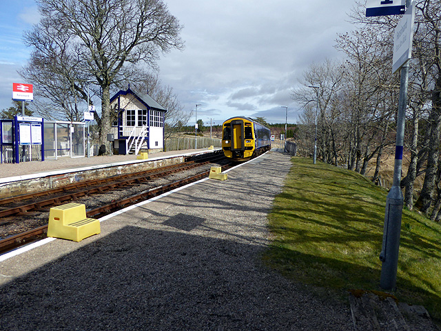 A train for Inverness arriving at Forsinard