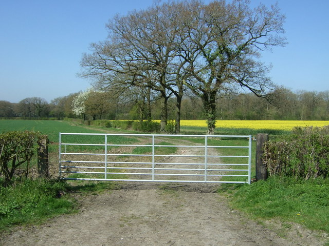 Gated farm track near Hill Top Farm