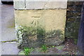 Benchmark on pier of cemetery wall, Harrowby Road