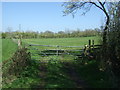 Field entrance and footpath off the B4090