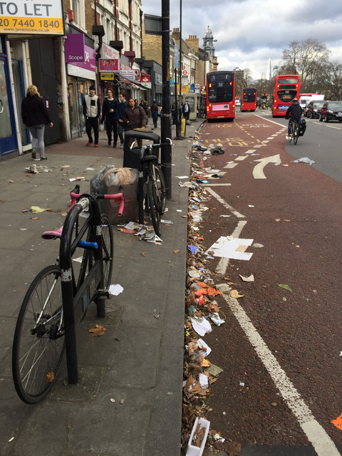 "Hey Doris! You've dropped some litter"  west side of Denmark Hill, Camberwell, London