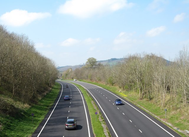 Looking west along the Brecon by-pass