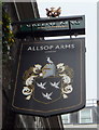 Sign for the Allsop Arms public house