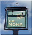 Sign for the Monk public house, Barnet