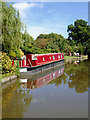 Moored narrowboat near Colwich in Staffordshire