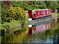 Moored narrowboat near Colwich in Staffordshire