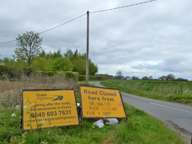 Road closure warning signs