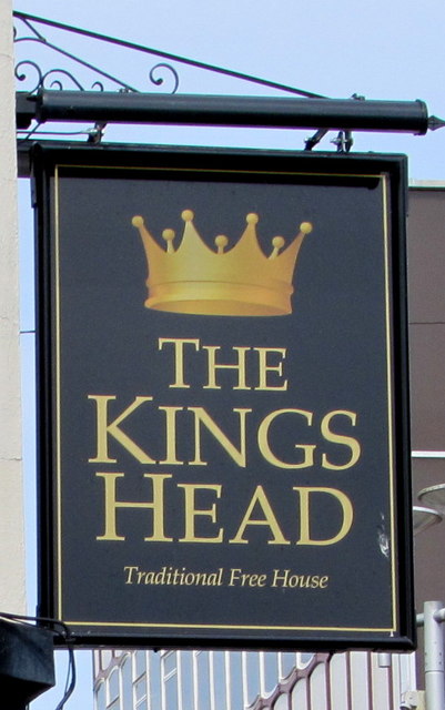 Kings Head name sign, Nolton Street, Bridgend