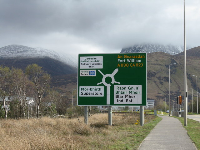 The A830 crosses Corpach Moss