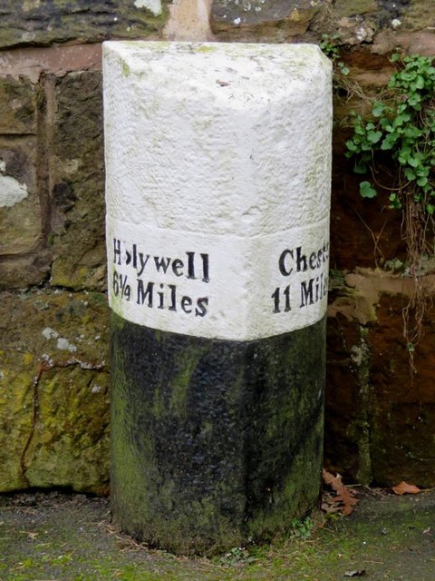 Old Milestone by the B5126, Northop
