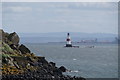 NT2081 : Oxcars Lighthouse from Inchcolm by Mike Pennington