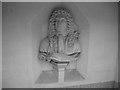 View of the Christopher Wren bust at the front of the Guildhall Art Gallery