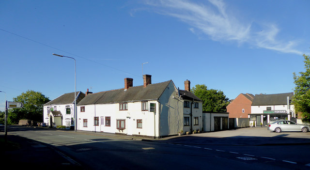 Housing and businesses near Handsacre, Staffordshire