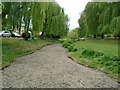 River in drought 3 - dry bed past village green