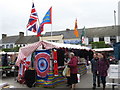 Loyalist flags and memorabilia stall at Newtownards Saturday Market