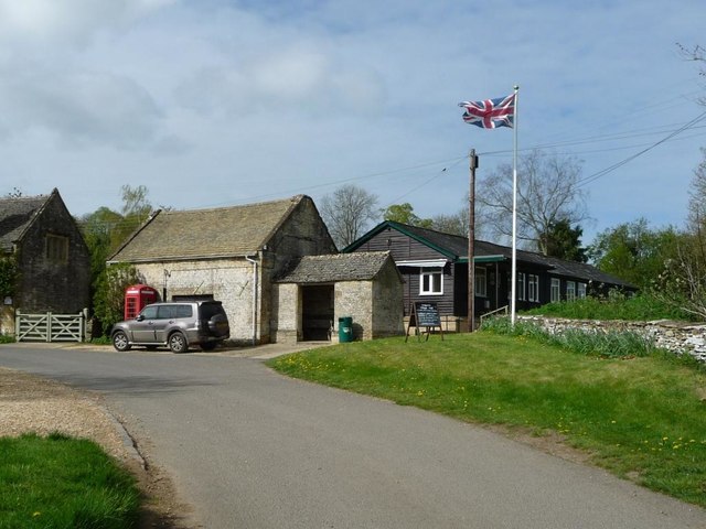 Flying the flag at the village hall, Notgrove