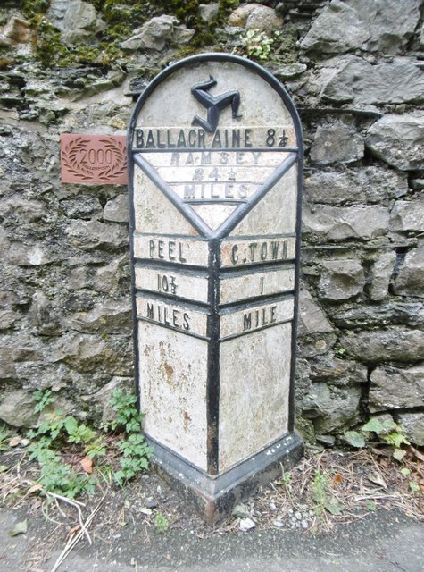Old Milepost by the A3, Great Meadow, Isle of Man