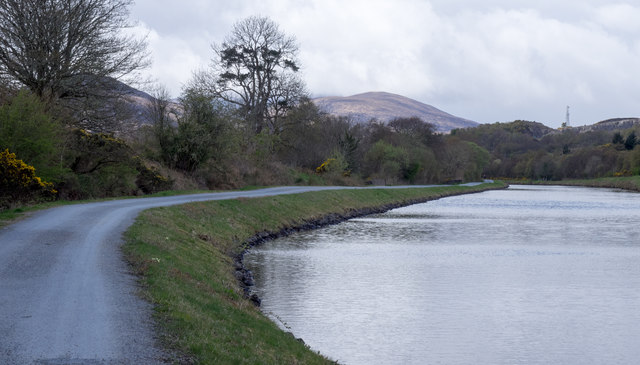 Route of Great Glen Way alongside Caledonian Canal